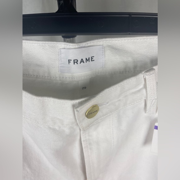 Frame Le Garcon Mid-Rise Distressed White Boyfriend Jeans Size 29 (US-8) NWT - Picture 10 of 15